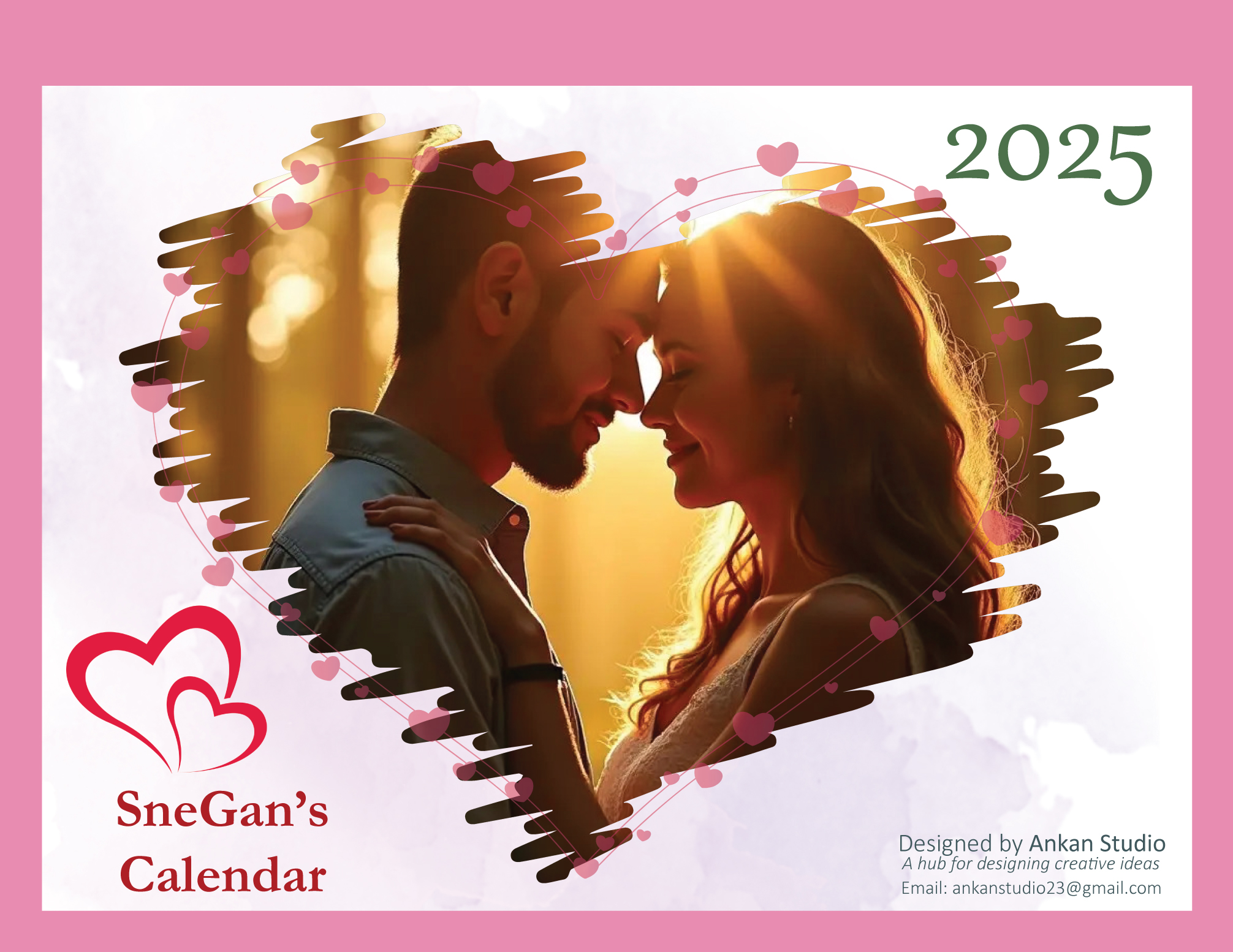 Personalized Calendar | Couple Calendar | Anniversary Calendar | Desktop Calendar 2025 | Couples Photos Theme