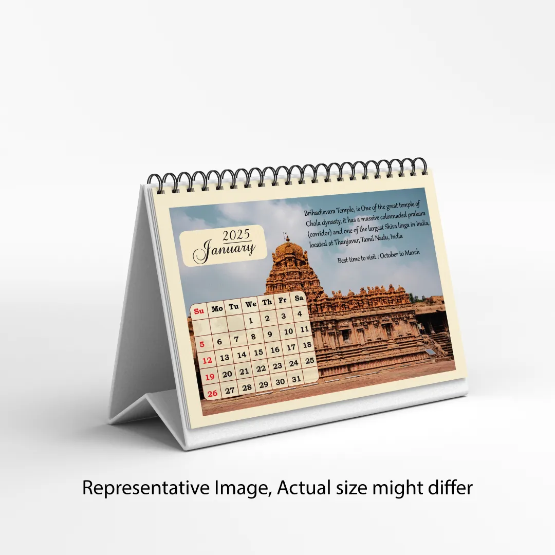 Temples of India Calendar | Desktop Calendar 2025 | Temples of India Theme - Image 2