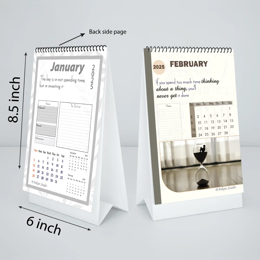 Motivational Calendar | Desktop Calendar 2025 | Time Management Theme - Image 3