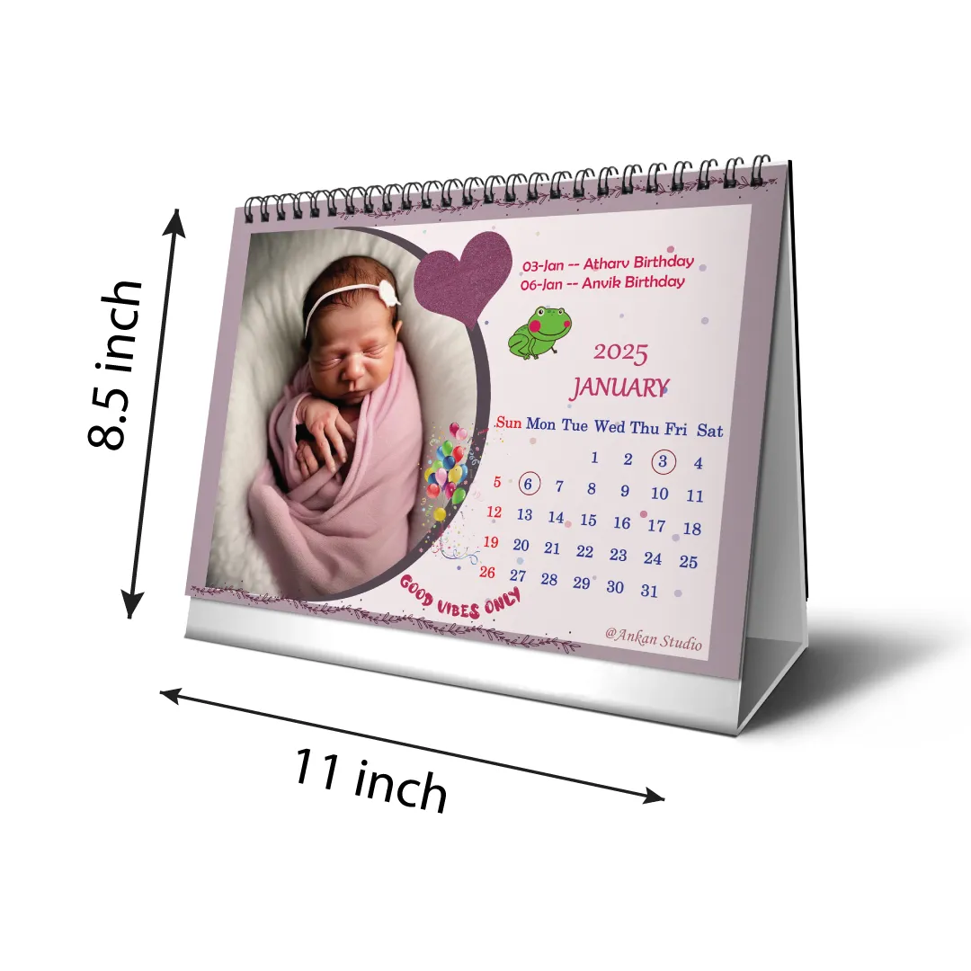 Personalized Calendar | Babies Calendar | Desktop Calendar 2025 | Babies Photos Theme - Image 4