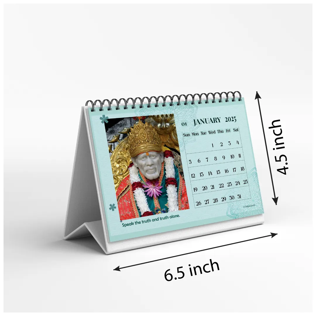Spiritual Calendar | Desktop Calendar 2025 | Saibaba Theme - Image 4